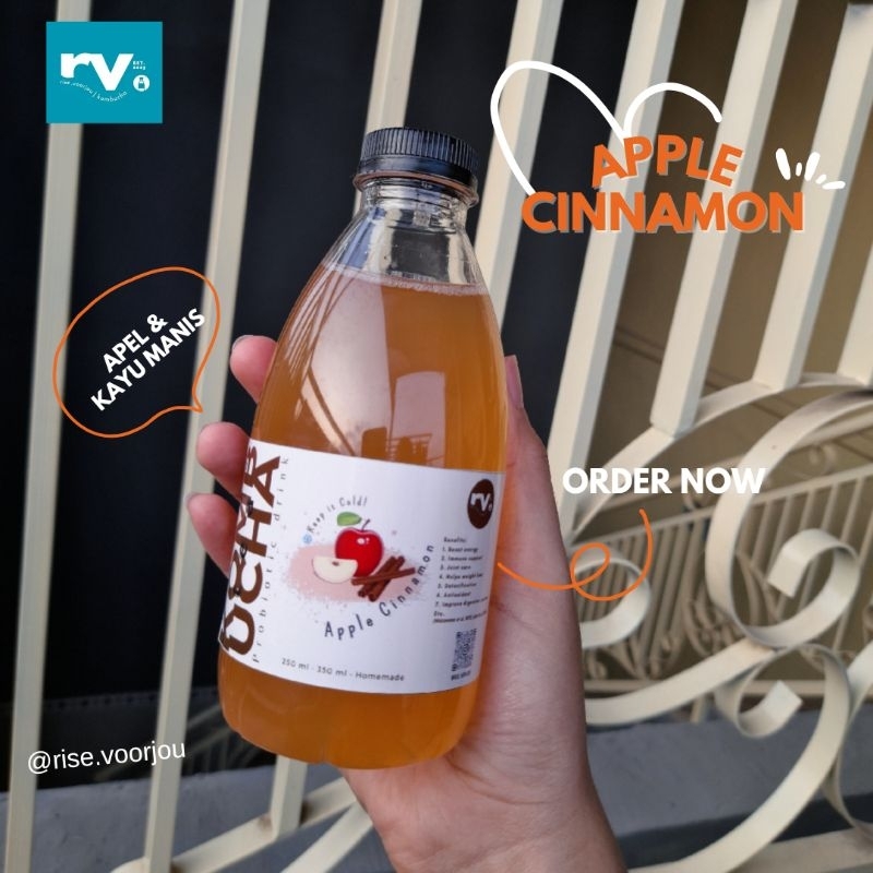 

Probiotic Kombucha Tea | 350 ml [ APLLE CINNAMON ] Apel dan Kayu Manis | Detox | Teh Kombucha | by rise.voorjou | Minuman Probiotik