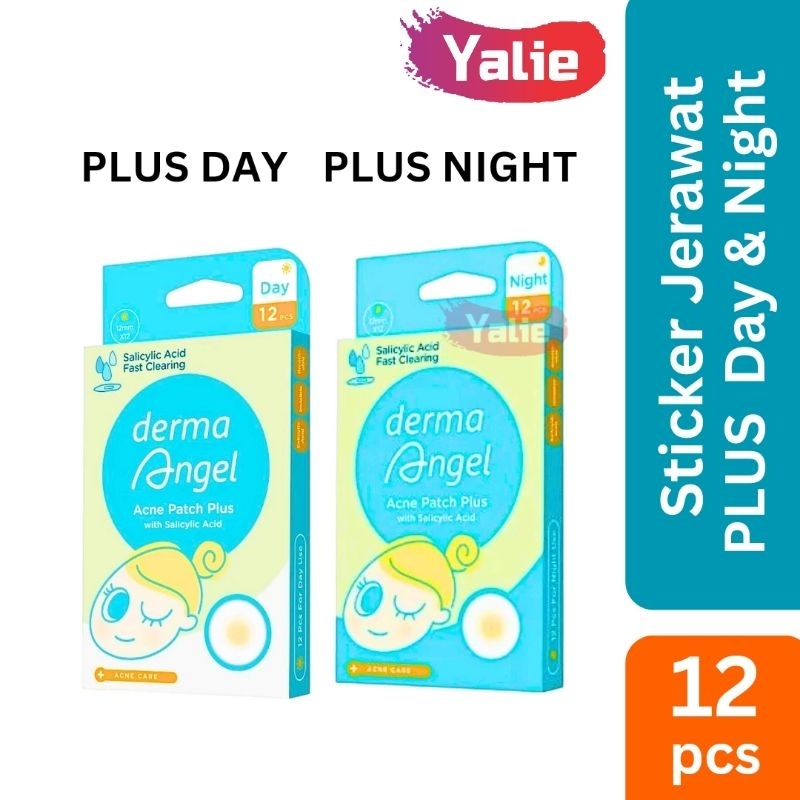 DERMA ANGEL Acne Patch Day Night Mix Plus Sticker Jerawat 6 12 18 Intensive Gel 10gr Salicylic Acid 