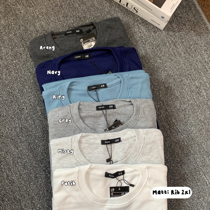 dwistuff Basic Tee Kaos Lengan Panjang Rajut Rib Wafer