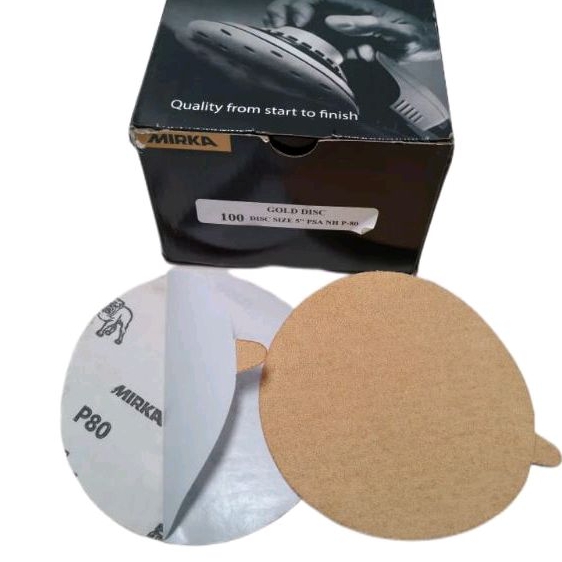 10 pcs-Amplas bulat 5 Inch stikit/Mirka Gold disc PSA