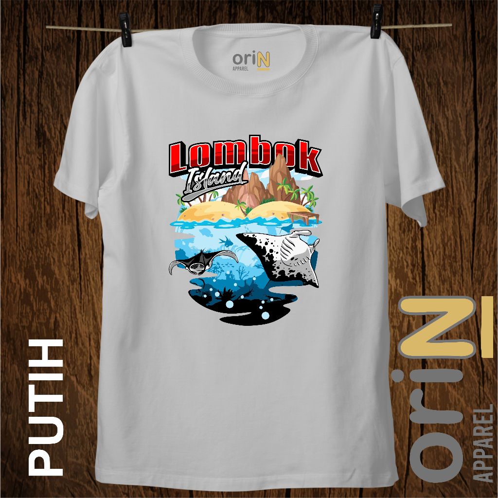 Baju Kaos Pakaian Distro Cotton Combed 30s' LOMBOK