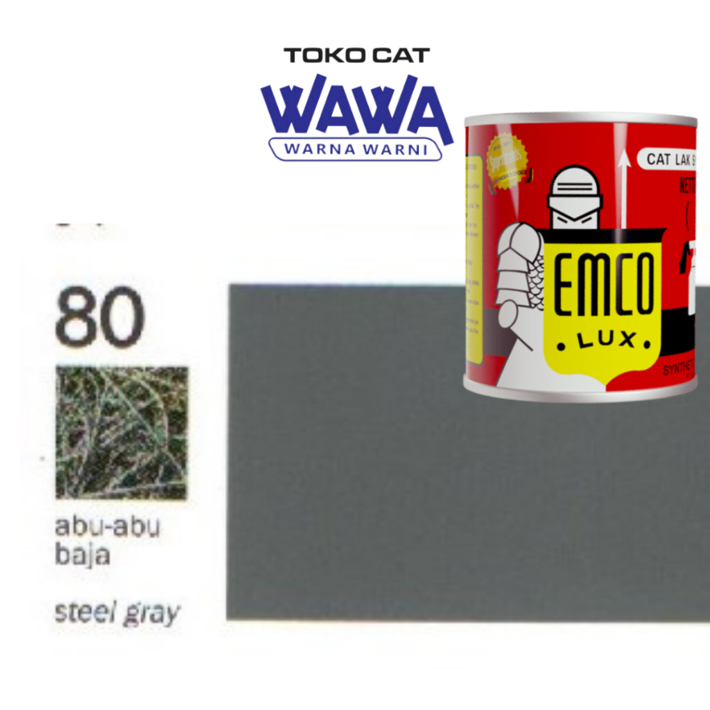 Emco Lux cat kayu dan besi sintetis ABU-ABU BAJA 80__ 1kg