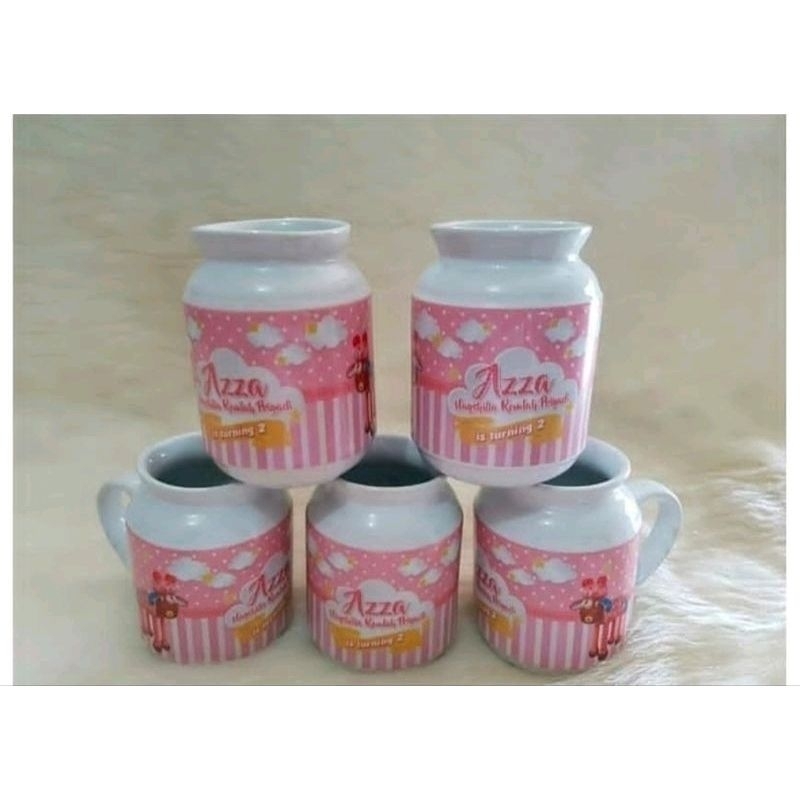 Mug Susu Souvenir Hampers Custom Baby Aqiqah Ultah