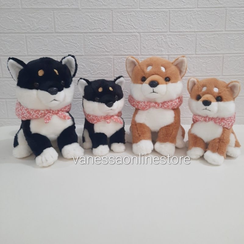 Boneka SEULGI Original Anjing Shiba Inu Premium Dog Duduk 8' dan 10' Hitam Coklat Serigala Wolf
