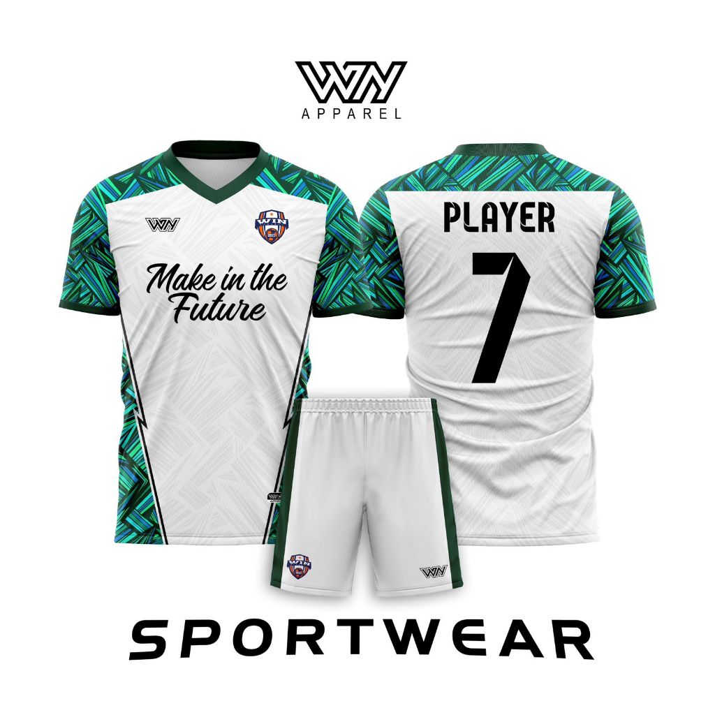 ￼JERSEY FUTSAL & JERSEY SEPAK BOLA PRINTING WINAPPREL GREEN ABSTRAK