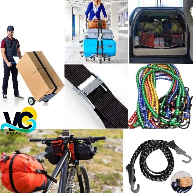 Tali Bagasi Motor Tali Karet Pengait Pengikat Barang di Motor Mobil Tali Cargo