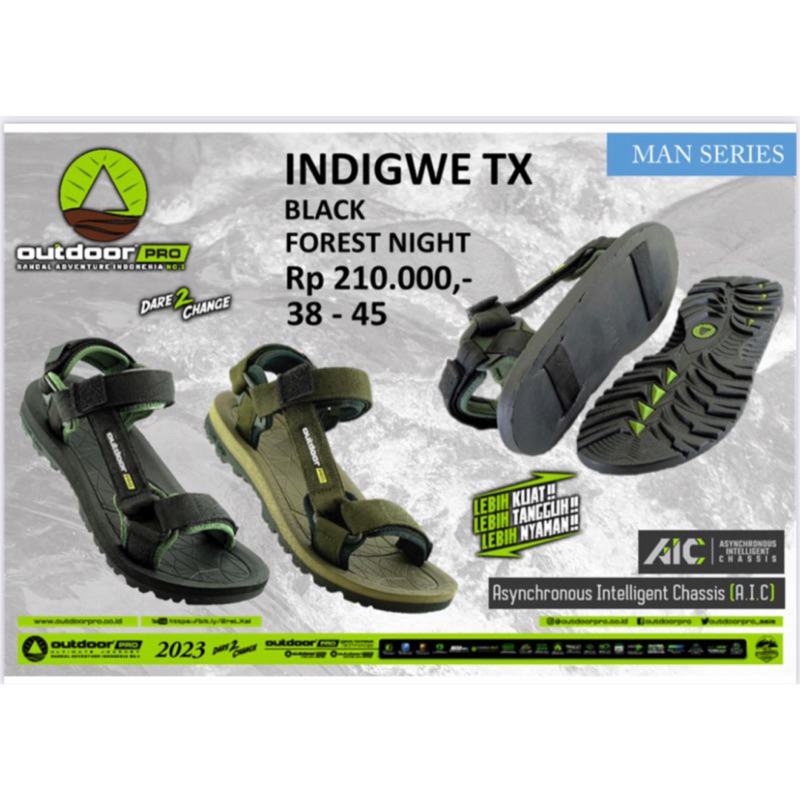Sandal Gunung OUTDOOR PRO INDIGWE TX SANDAL  GUNUNG SANDAL GUNUNG JEPIT PRIA