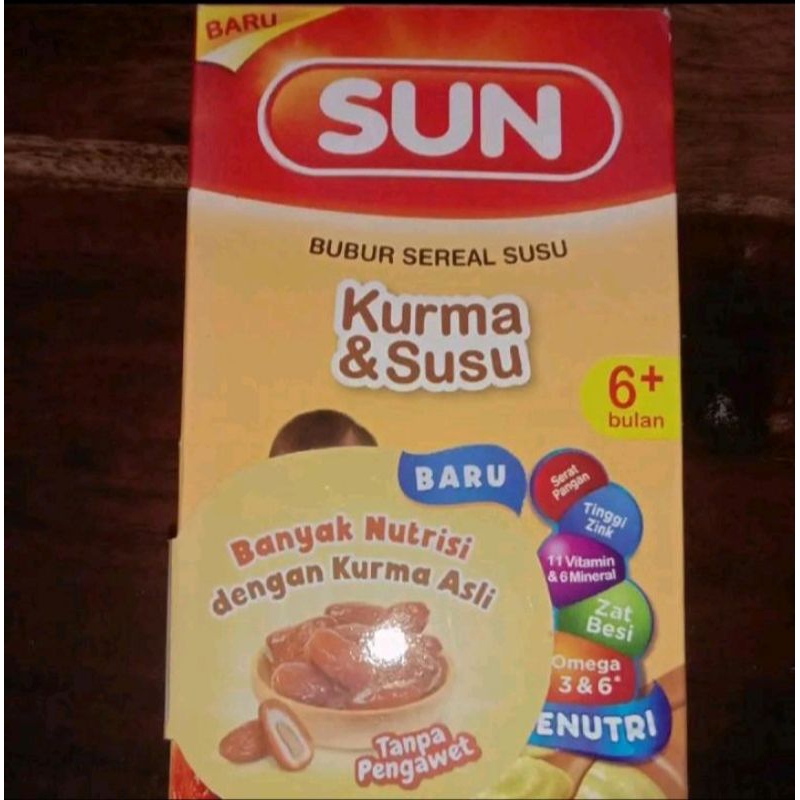 Sun Bubur Jeruk Apel 120gr, Sun Bubur Kurma 120gr, Sun Bubur Daging Sapi 120gr, Sun Bubur Kacang Hij