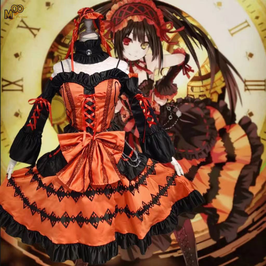 DATE A LIVE cosplay costume Tokisaki Kurumi Nightmare cosplay Set and wig