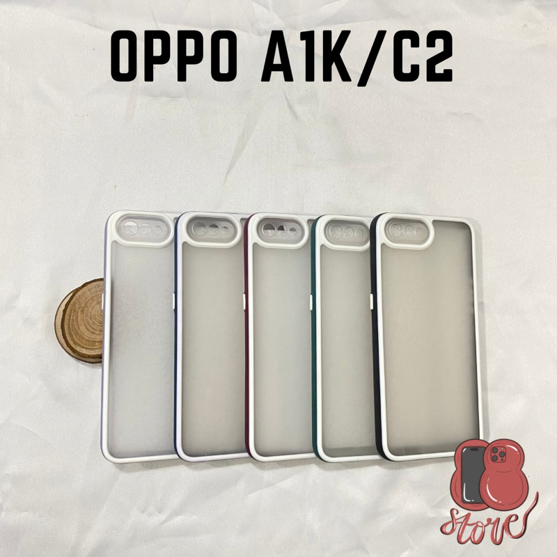 Case Oppo A1K / Realme C2 Makaron Color Softcase List Bumper Eagle Eye Camera Protect