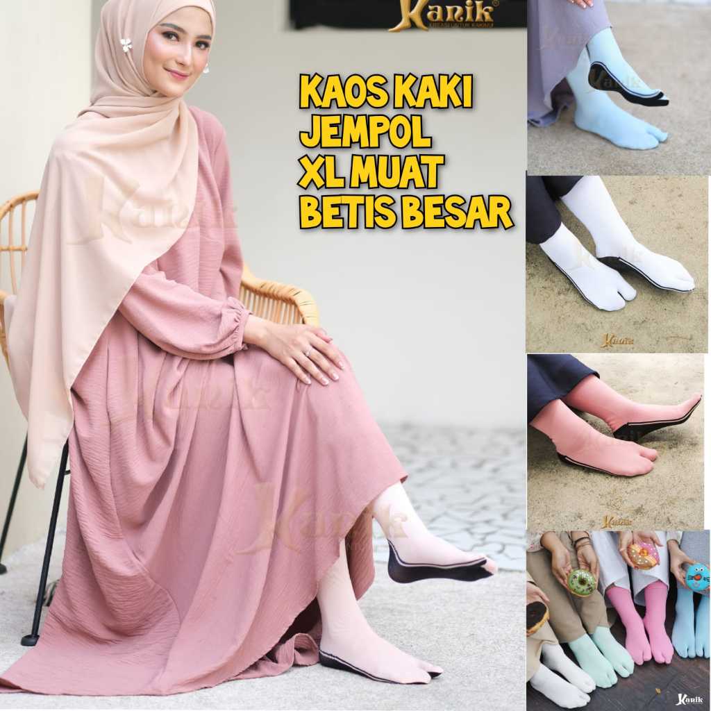 Kaos Kaki Jempol Jumbo Muat Betis Besar Panjang Selutut Polos Tapak Hitam Anti Kotor Kaos Kaki Musli