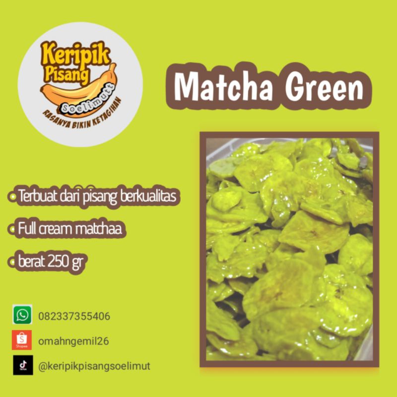 

Keripik pisang soelimut|| matcha green 250 gr