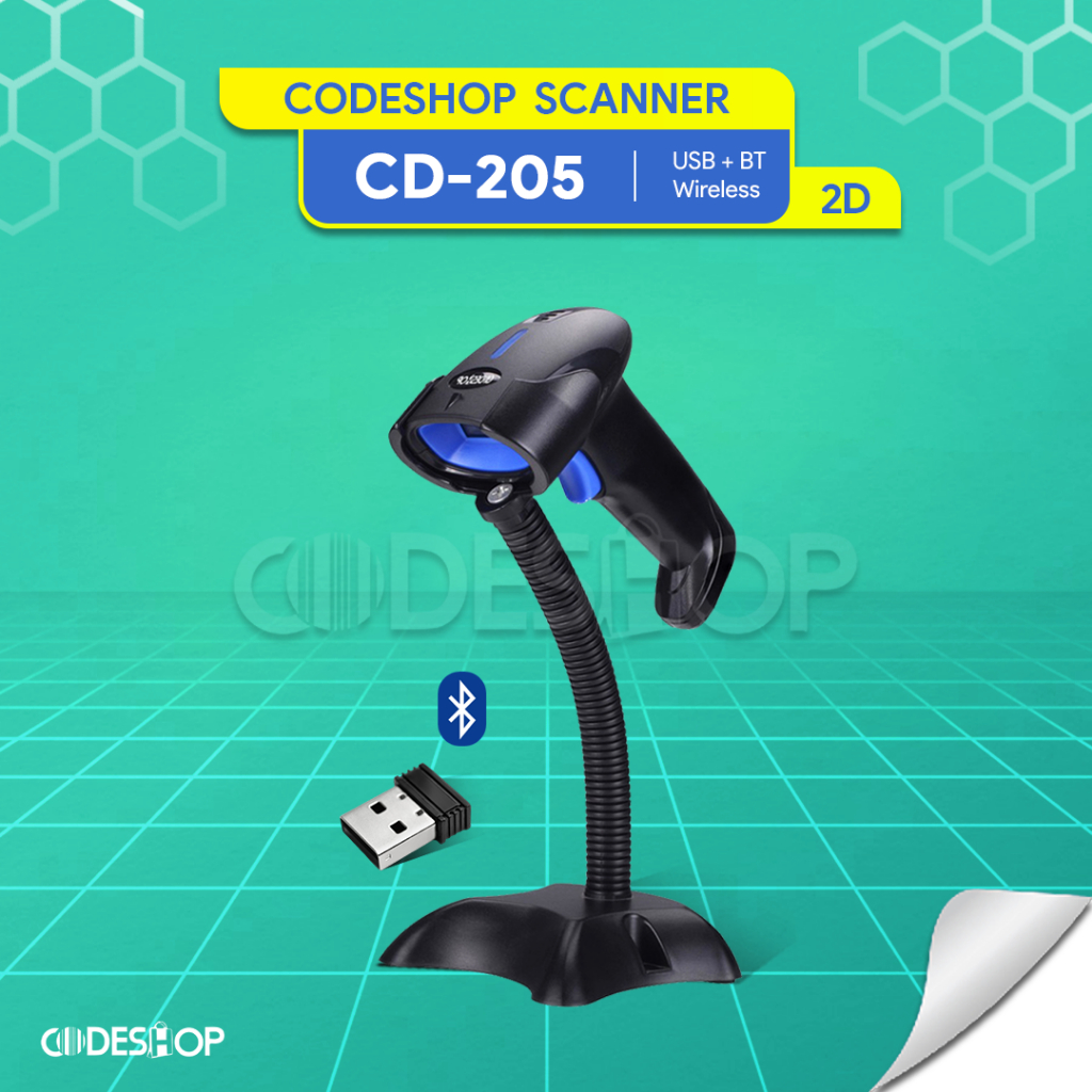 Codeshop CD205 BT Barcode Scanner Wireless USB
