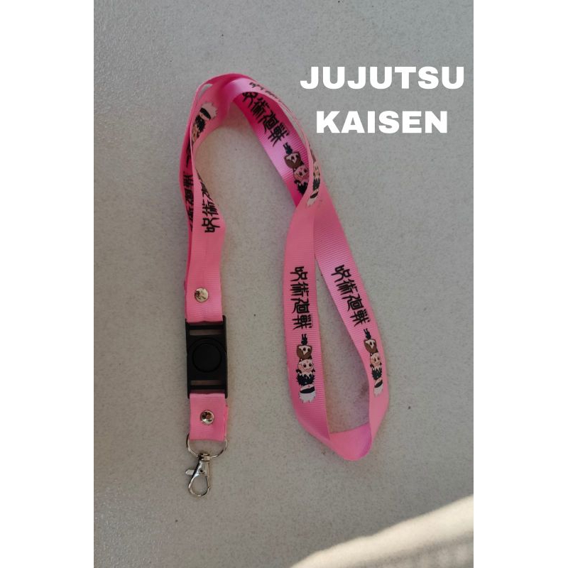 

TALI LANYARD ANIME JUJUTSU KAISEN SATORU GOJO GANTUNGAN KUNCI/GANTUNGAN ID CARD/gantungan hp murah Best seller COD pink a7