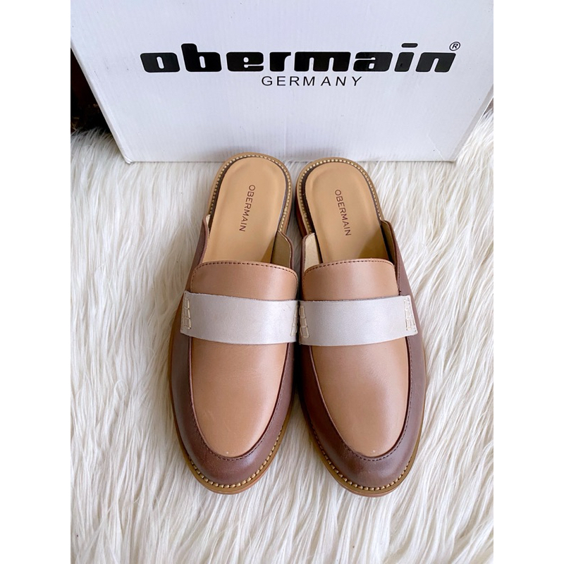 PSPGN.CO | original branded obermain OB40127 mules kulit wanita selop slide kasual pesta korean look
