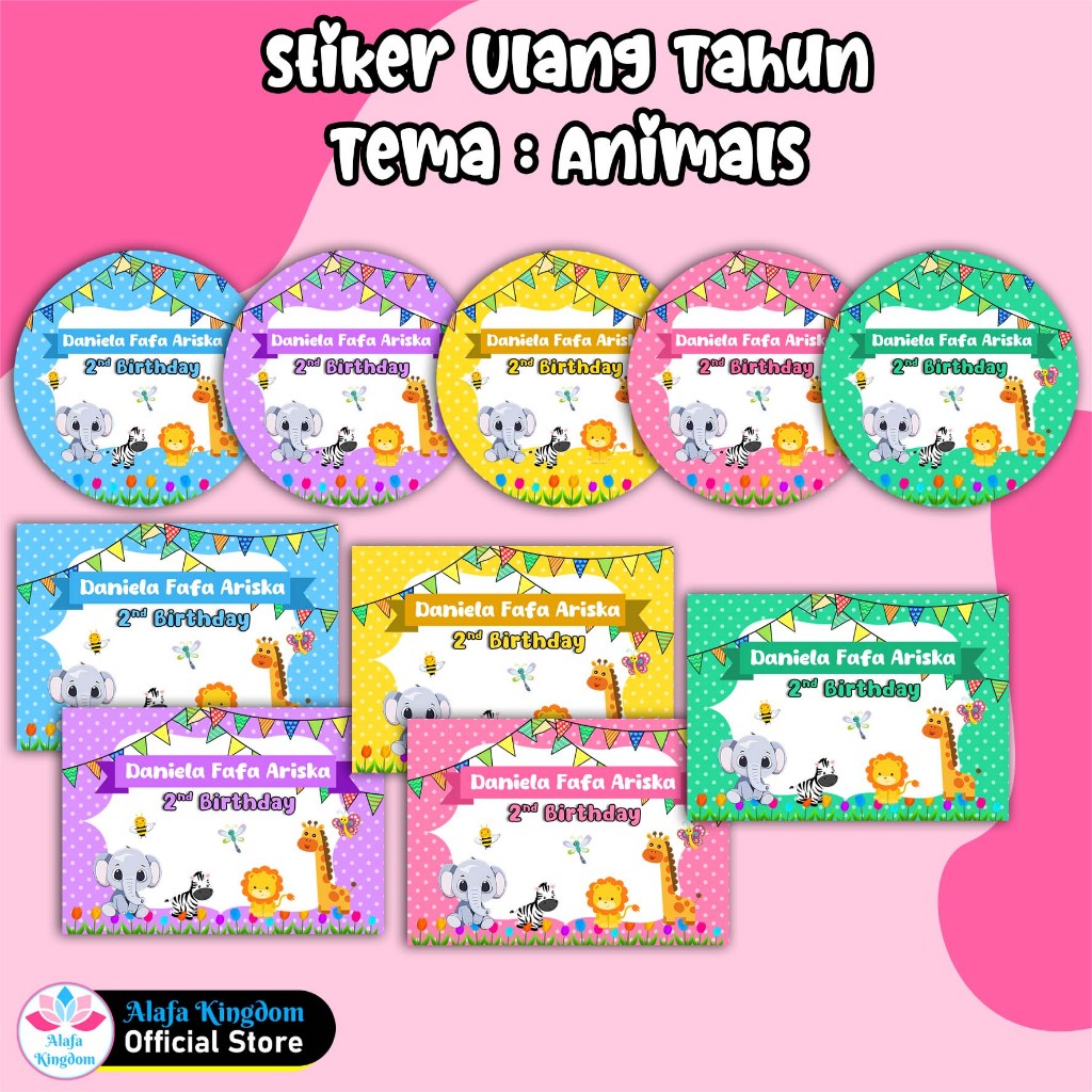 

alafakingdom - Stiker Label Ulang Tahun Animals