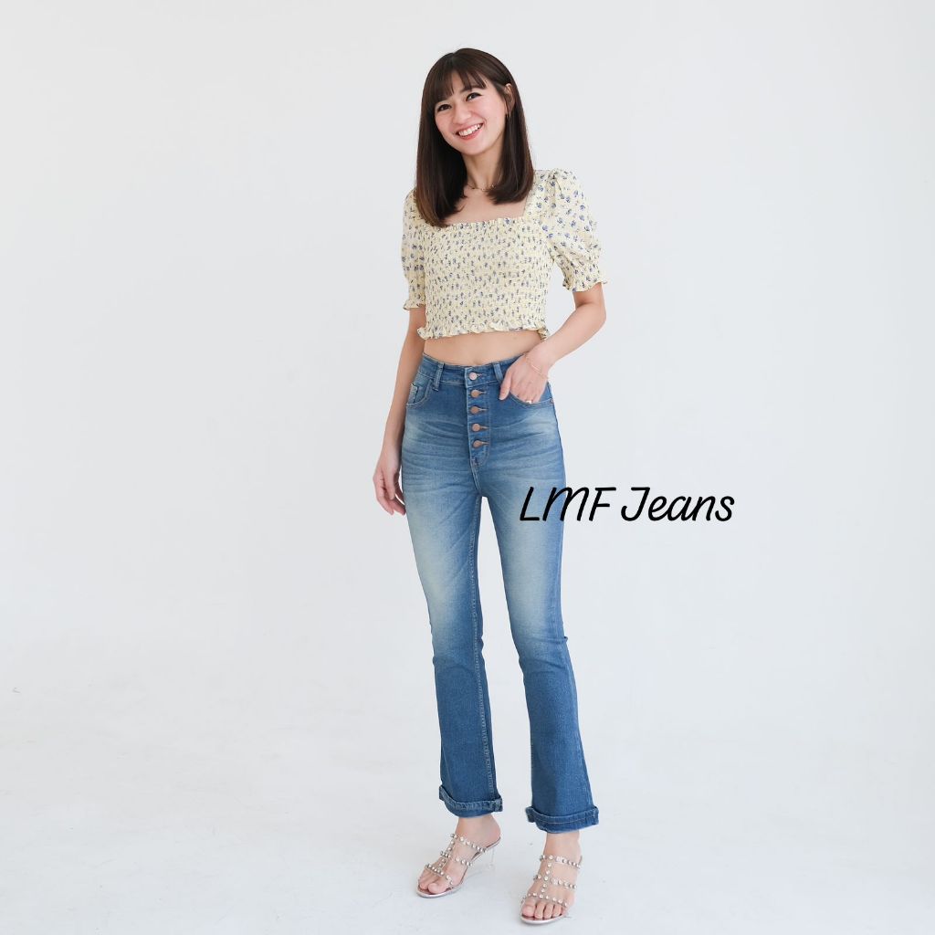 Celana Jeans Cutbray Wanita Highwaist Jumbo Melar Import Kancing 5 Scuba Cutbray Premium 27-34
