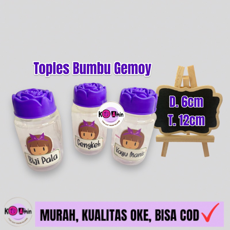 KOAMIN - TEMPAT TEH PLASTIK LUCU, TEMPAT BUMBU KARAKTER, TEMPAT BUMBU UNIK MURAH, TEMPAT GULA FOODGR