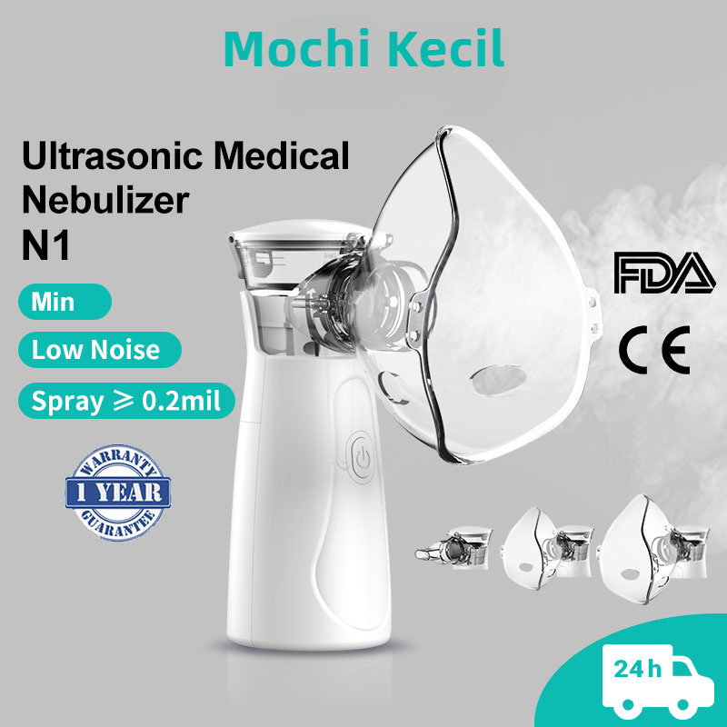 Mochi Kecil N1 Nebulizer Portabel Mesh Kebisingan Rendah Penghirup Asma Ultrasonik Udara Terkompresi