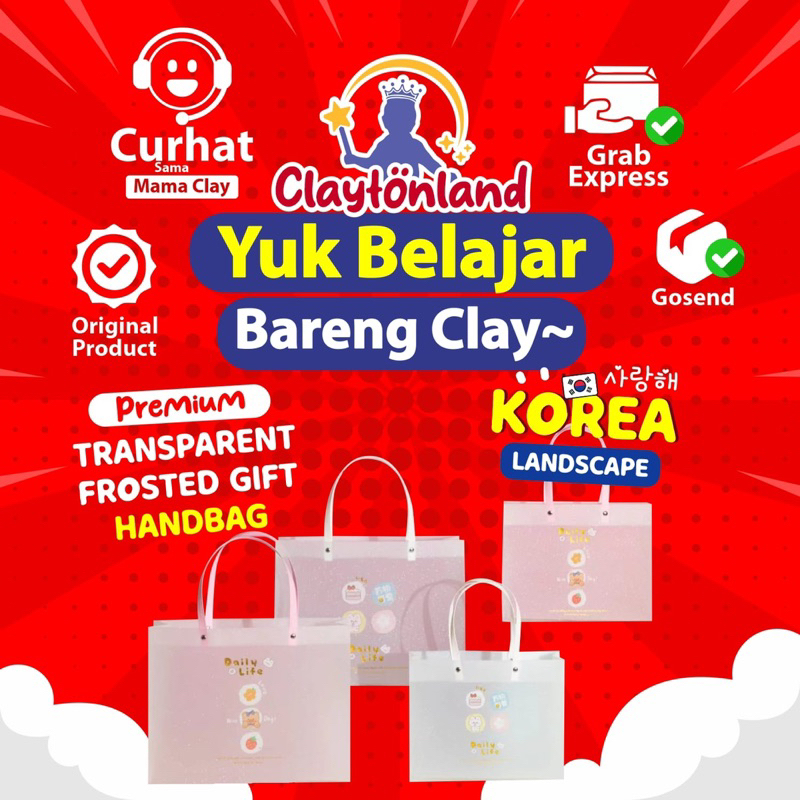 

Shopping Bag PREMIUM Wengu Plastik Mika Transparan Glitter / Tas Hampers / Goodie Bag Ukuran Besar L 32 x 25 x 11cm