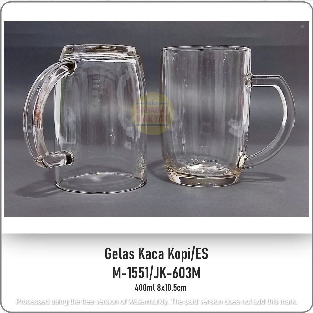 [6pcs] UTL030K Gelas Kaca Gagang Kimglass M-1551 400ml