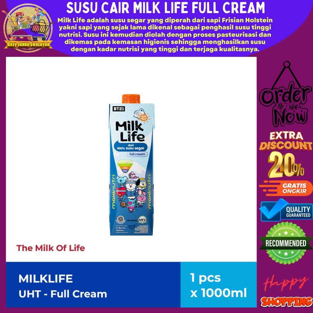 

MilkLife UHT Full Cream 1000ml - Susu 1 Liter