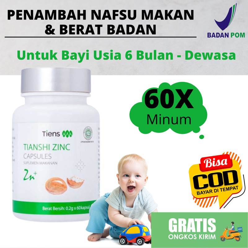 COD (Gratis Ongkir) Zinc Capsule Vitamin Penambah Nafsu Makan Anak bisa dikonsumsi dari bayi 6 bulan hingga dewasa - Penggemuk Badan Anak - Penambah Berat Badan Paling Ampuh - Obat Gemuk Sehat Kecerdasan Anak