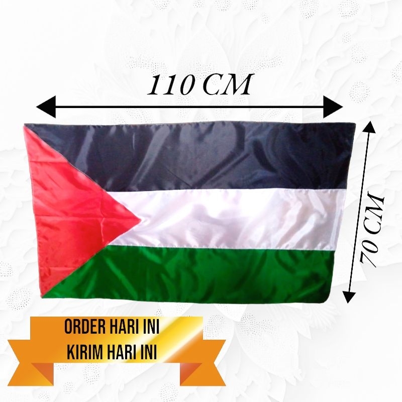 Bendera Palestina Ukuran Sedang 110x70 Cm