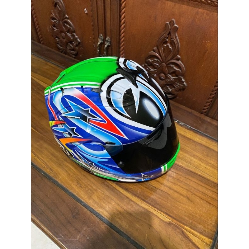 Arai RR5 repaint nakano rabbit green