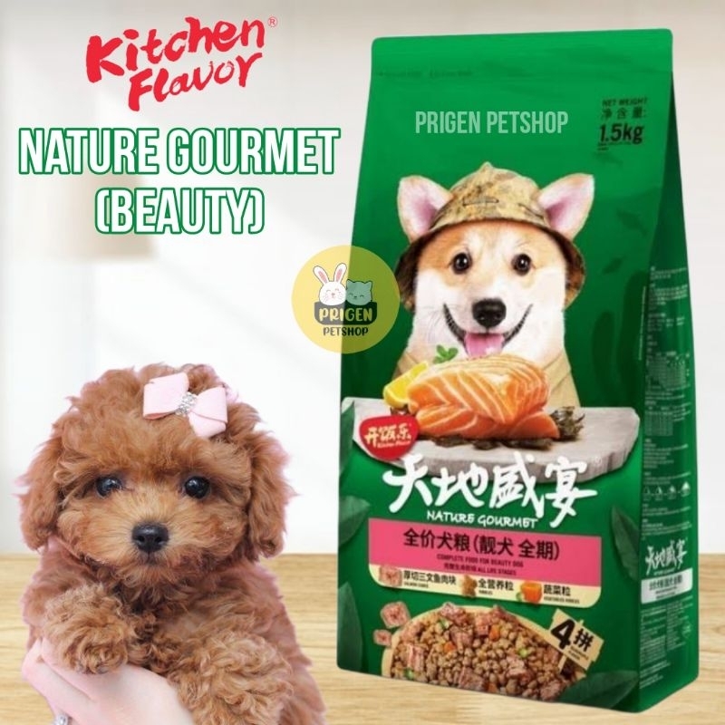 KITCHEN FLAVOR NATURE GOURMET SALMON BEAUTY DOG FOOD- Pakan Anjing Mini - Pakan Anjing Poodle, Corgi