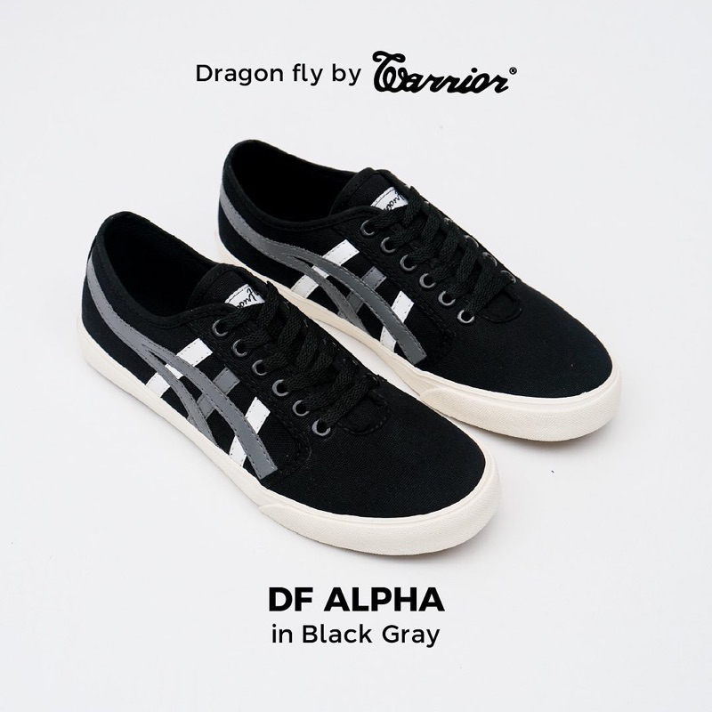 Sepatu Dragonfly Dragon Fly ALPHA Black Grey Original