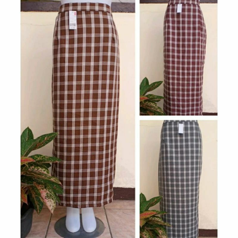 original//rok kotak kotak//rok korea//bahan import