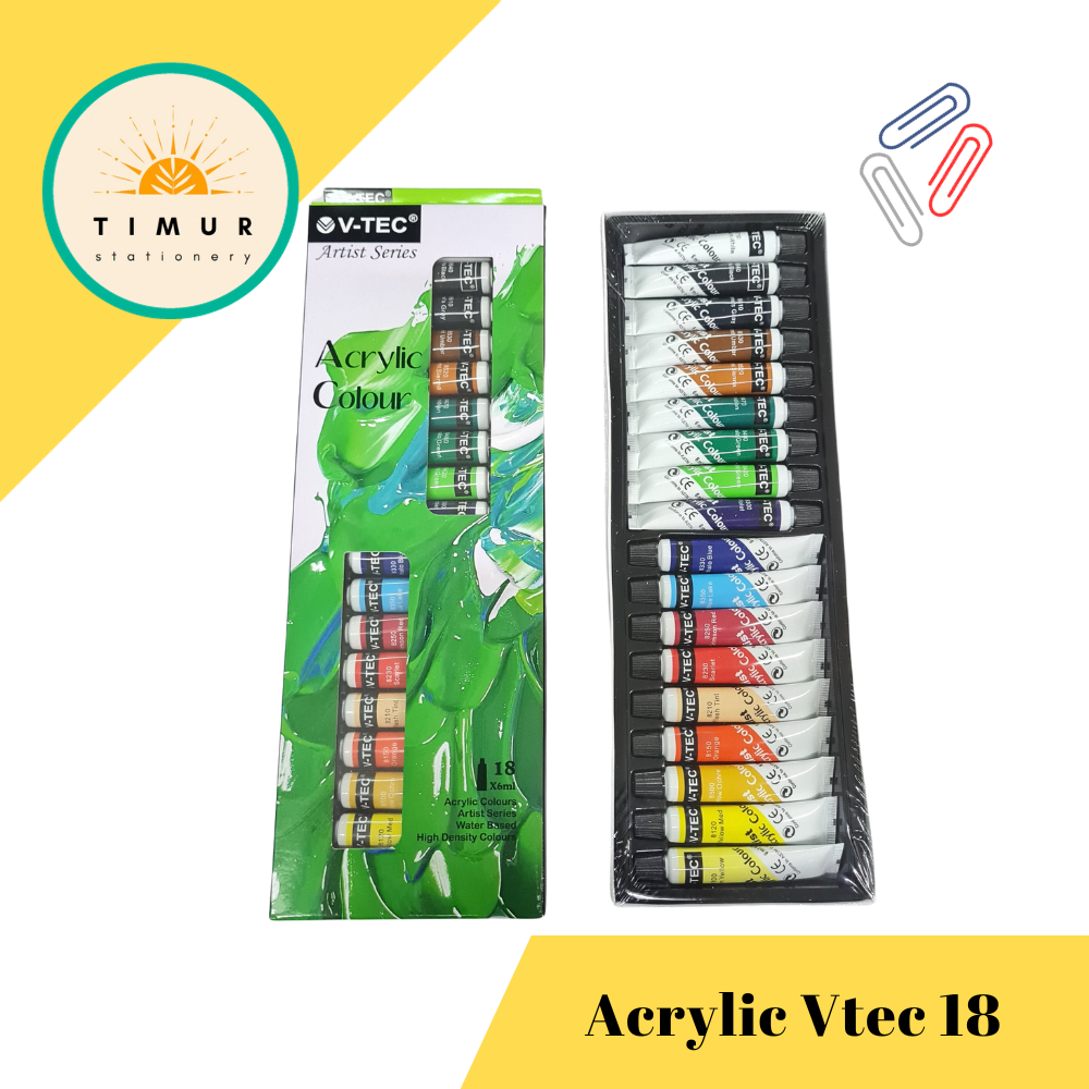 

Cat Akrilik VTEC / Acrylic VTEC Color 6ml 18 warna per Set