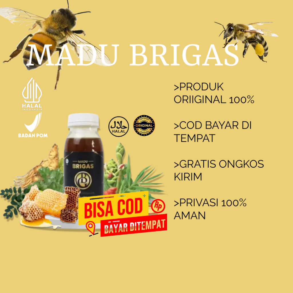 

Promo Akhir bulan Madu Brigas Original Kemasan Baru Madu Jawara Pria Herbal Alami
