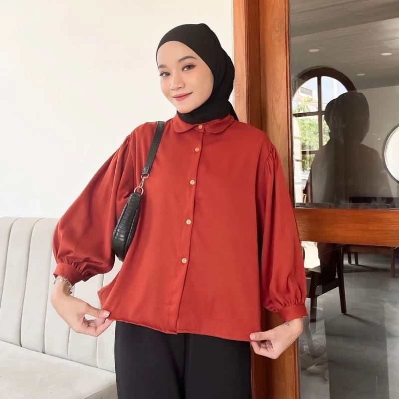 ELZE BLOUSE | Elze blouse kemeja atasan wanita | Kemeja Elze lengan panjang