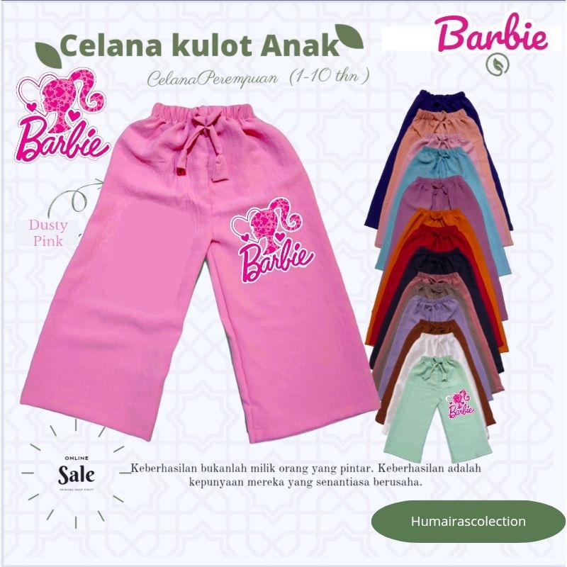 CELANA KULOT BARBIE PINK / KULOT BARBIE PINK / CELANA KULOT BARBIE / CELANA KULOT ANAK PEREMPUAN / K