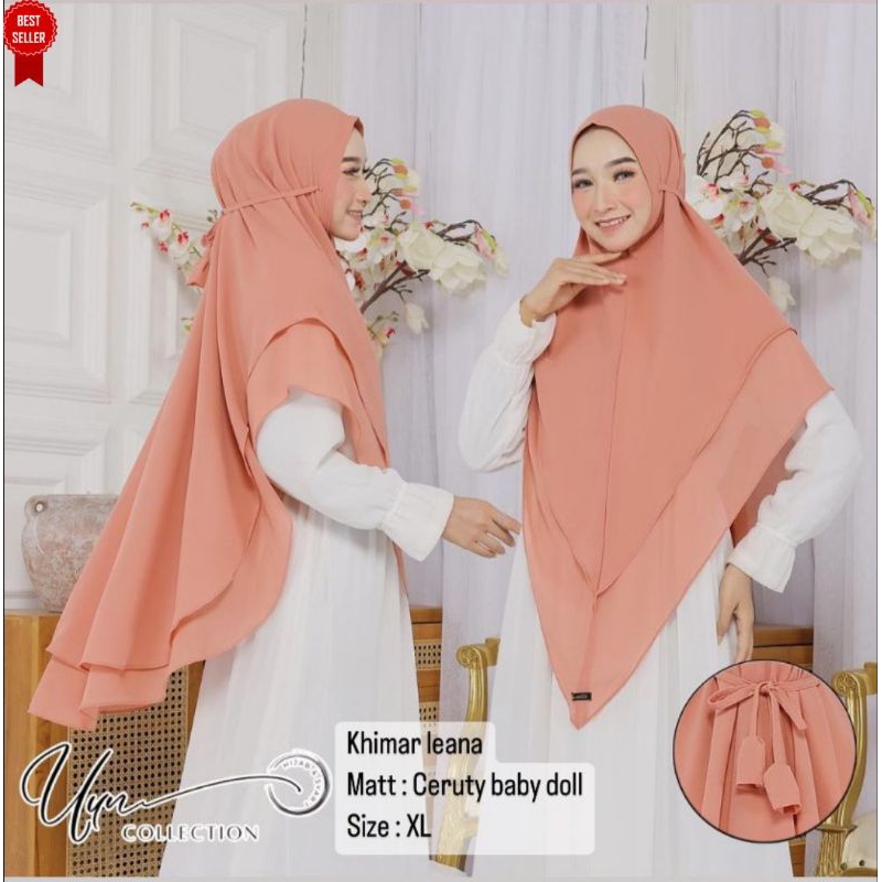 [grosir/5Pcs]Bergo Ceruty Lancip Ukuran XL Tali by Uun