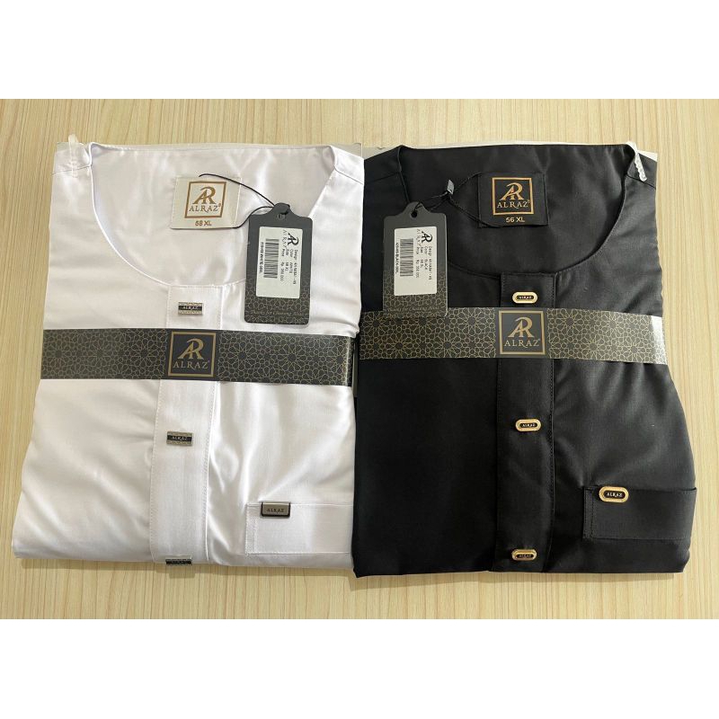 JUBAH GAMIS ALRAZ DESAIN AN NASAI OBLONG LENGAN PENDEK BAHAN KATUN PREMIUM