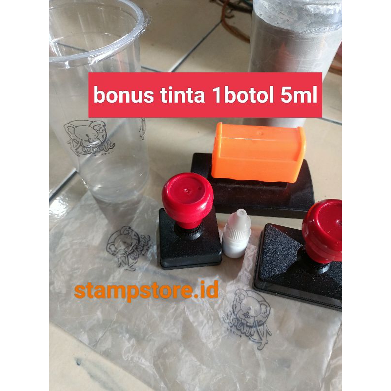 

stampel media plastik/desainsukasuka/bonus1botoltinta/waterproof/antiair