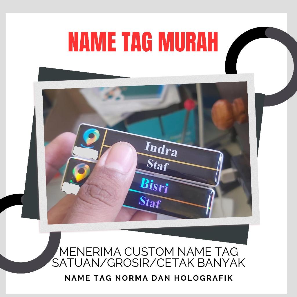 

name tag, nama dada, papan nama, peniti/magnet murah