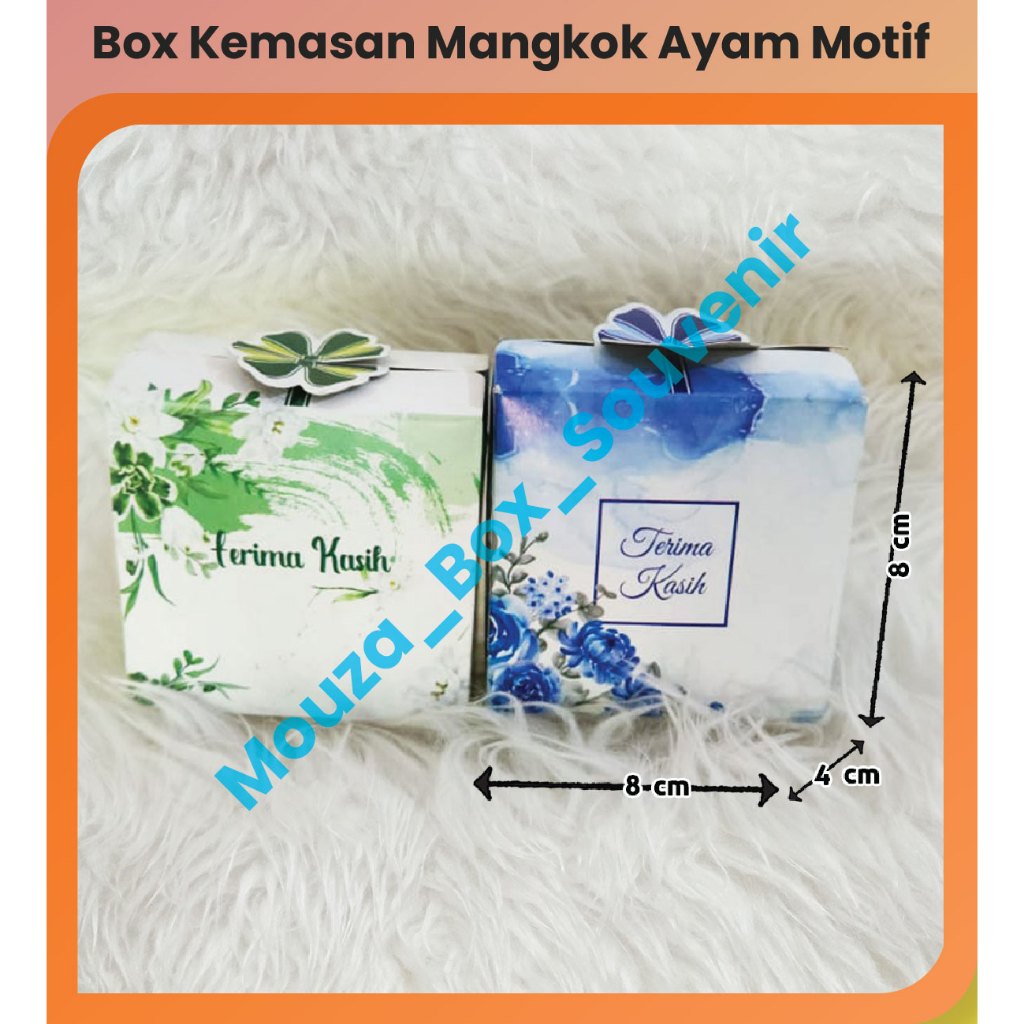 

( 50PCS ) BOX UNTUK KEMASAN MANGKOK AYAM MOTIF FREE TALI KUR