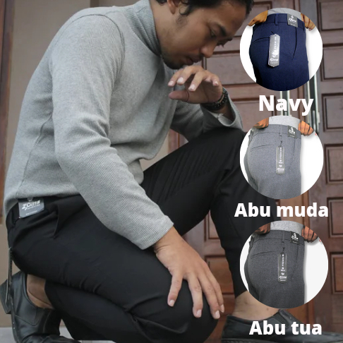 Celana Formal Pria Slim Fit Celana Kerja Pria Celana Kantor Bahan Hitam