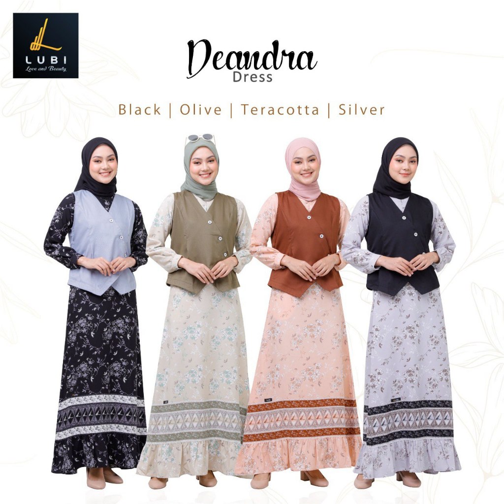 BAJU GAMIS MOTIF SET OUTER DEANDRA GAMIS BY LUBI