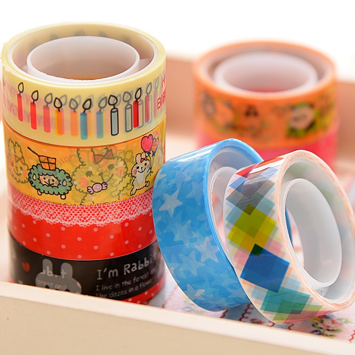 

[LIVE NOW] 2pcs | Selotip Gliter Motif Warna-Warni / Isolatip Solasi Selotip Gliter/isolasi karakter
