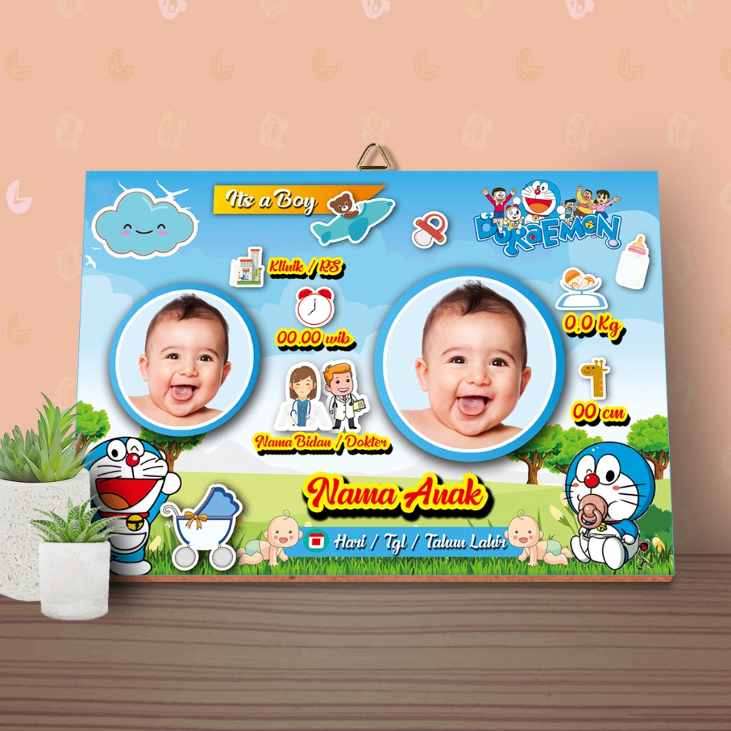 Hiasan dinding kayu - biodata bayi custom - hiasan dinding biodata bayi - biodata bayi cowo - biodat