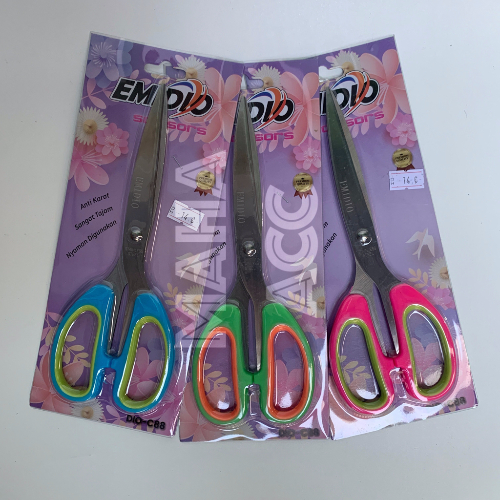 

MAHA ACC | GUNTING EMIGO EMIDIO WARNA GRIP KARET GROSIR SATUAN / GUNTING ATK / GUNTING SERBAGUNA