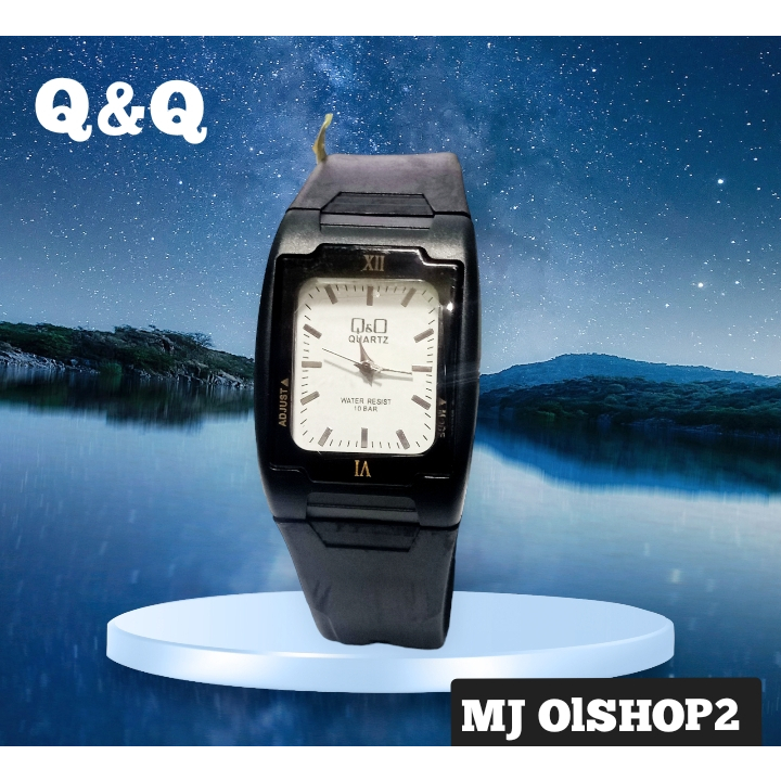 Promo Jam Tangan Wanita Q&Q Tali Karet Model Kotak