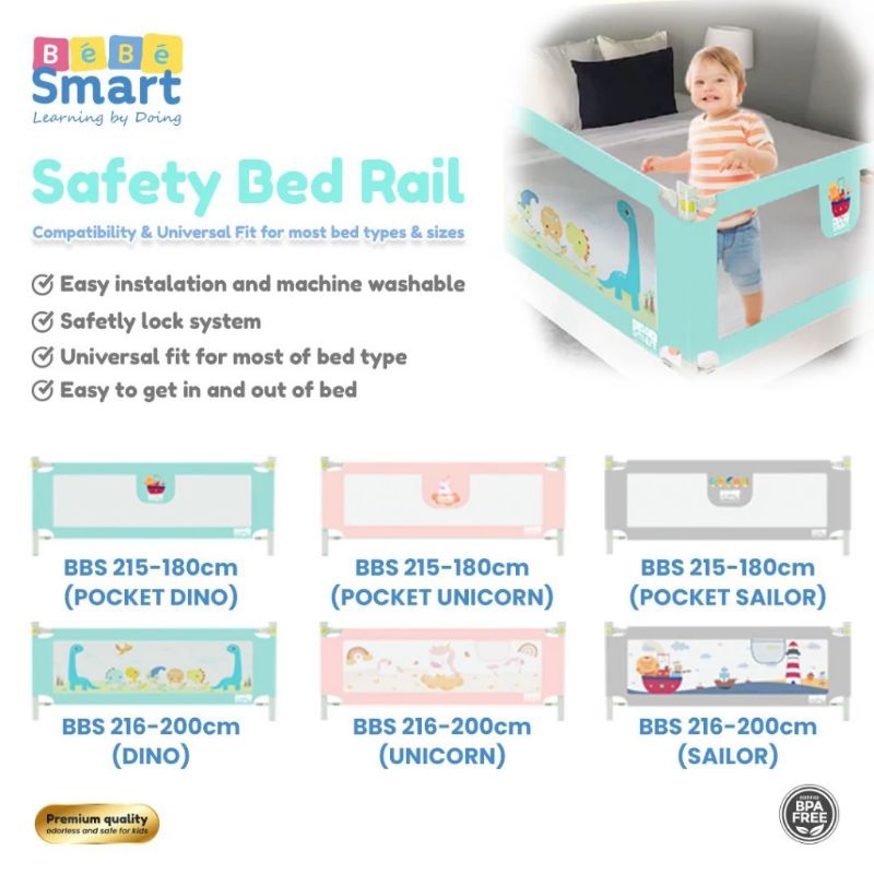 Bedrail Bebe Smart Pembatas / Pengaman Ranjang Bayi - Baby Bed Rail