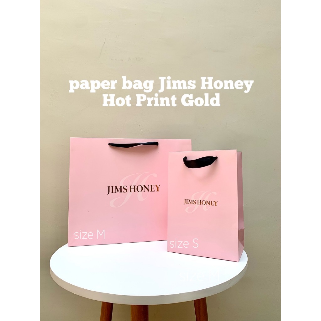 JIMS HONEY PACKAGING PAPER BAG BOX DOMPET PINK tas belanja shopping bag go green murah kuat