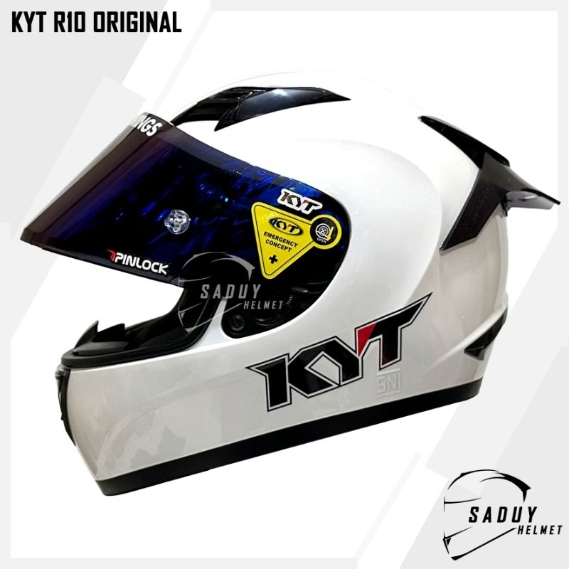 KYT R10 SOLID WHITE HELM KYT R10 POLOS PUTIH